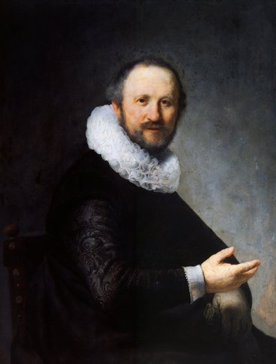 Portrait of a sitting man by Rembrandt Harmensz. van Rijn