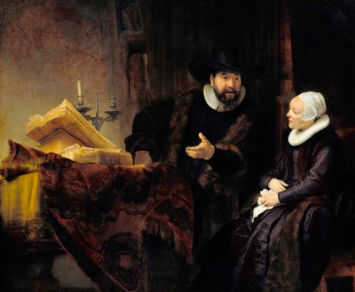 Portrait of the Mennonite Preacher Cornelius Claesz Anslo and his Wife Aaltje Gerritsdr Shouten by Rembrandt Harmensz. van Rijn