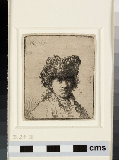 Self-portrait in a fur cap by Rembrandt van Rijn