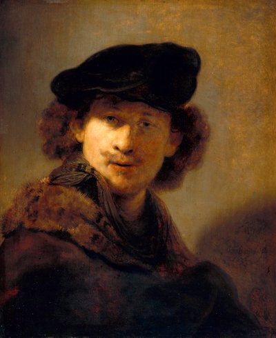 Self Portrait with Velvet Cap by Rembrandt van Rijn