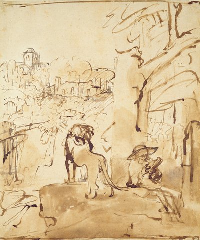 St. Jerome Reading in a Landscape by Rembrandt van Rijn