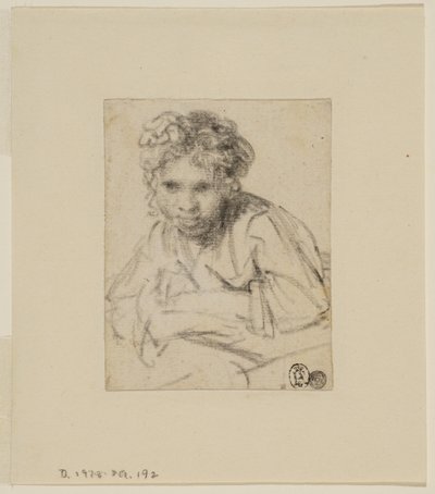 Study for the painting "A Girl at a Window", before 1645 by Rembrandt van Rijn