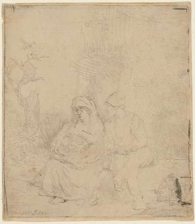 The Rest on the Flight into Egypt by Rembrandt Harmensz. van Rijn