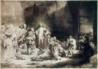 The piece with a hundred guilders or Jesus healing the sick. Engraving by Rembrandt (1649) by Rembrandt van Rijn