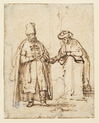 Two men in discussion, 1641 by Rembrandt van Rijn