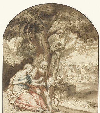 Judah and Tamar by Rembrandt van Rijn (school of)