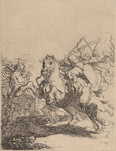 A Cavalry Fight by Rembrandt van Rijn