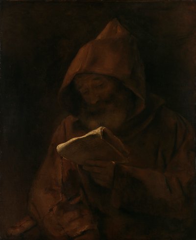 A Monk reading, 1661 by Rembrandt van Rijn