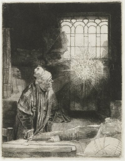 A Scholar in His Study by Rembrandt van Rijn