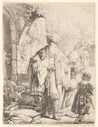 Abraham Casting Out Hagar and Ishmael by Rembrandt van Rijn