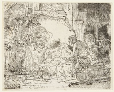 Adoration of the Shepherds with the Lamp by Rembrandt van Rijn