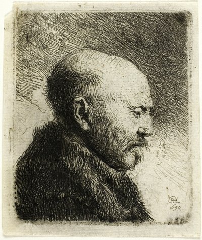 Bald Headed Man in Profile Right: The Artist
