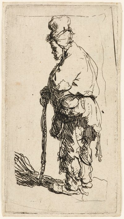 Beggar leaning on a stick by Rembrandt van Rijn