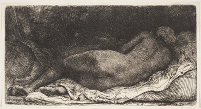 Black African Girl Lying Down by Rembrandt van Rijn
