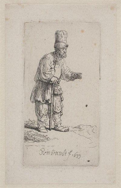Peasant Leaning on a Stick by Rembrandt van Rijn