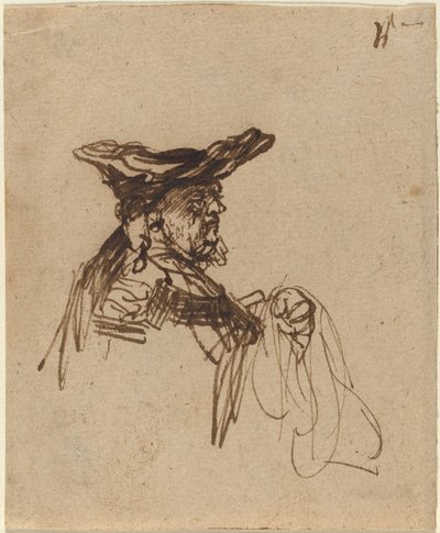 Bust of an Elderly Man in a Flat Cap by Rembrandt van Rijn