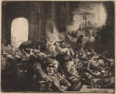 Christ Driving the Money Changers from the Temple by Rembrandt van Rijn