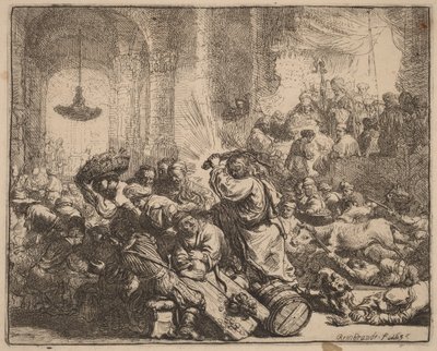 Christ Driving the Money Changers from the Temple by Rembrandt van Rijn