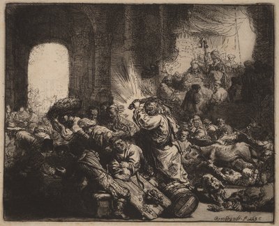Christ Driving the Money Changers from the Temple by Rembrandt van Rijn