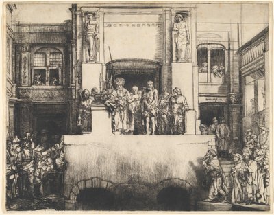 Christ Presented to the People: Oblong Plate by Rembrandt van Rijn