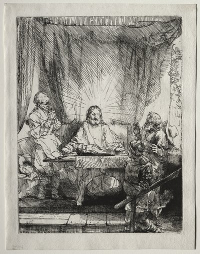 Christ at Emmaus: The Larger Plate by Rembrandt van Rijn