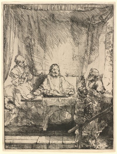 Christ at Emmaus: The Larger Plate by Rembrandt van Rijn