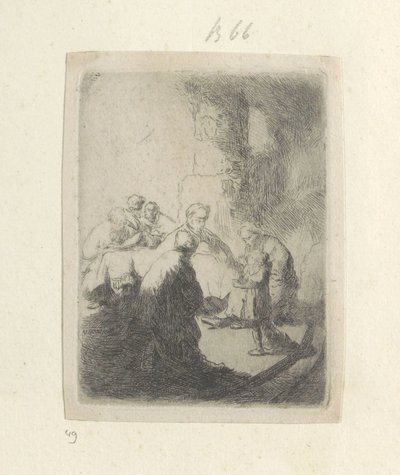 Christ and the scribes: small plate by Rembrandt van Rijn