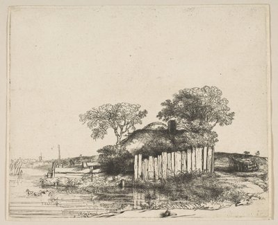 Cottage with a White Paling by Rembrandt van Rijn