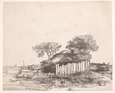 Cottage with a White Paling by Rembrandt van Rijn
