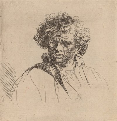 Curly-Headed Man with a Wry Mouth by Rembrandt van Rijn