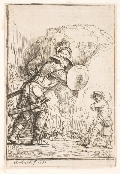 David and Goliath by Rembrandt van Rijn