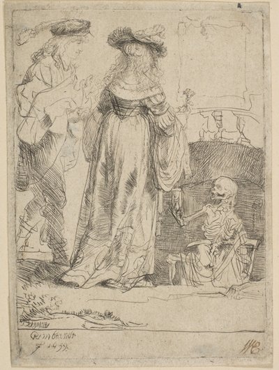 Death Appearing to a Wedded Couple from an Open Grave by Rembrandt van Rijn
