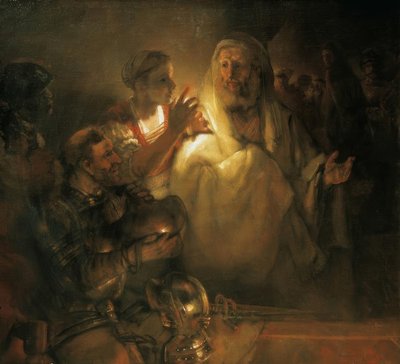 The Apostle Peter Denies Christ by Rembrandt van Rijn