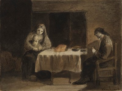Family at Table by Rembrandt van Rijn