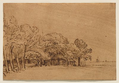 Farm under Trees by Rembrandt van Rijn