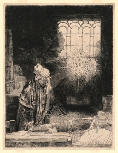 Faust in His Study, Watching a Magic Disc by Rembrandt van Rijn