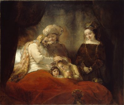 Jacob Blessing Ephraim and Manasseh, 1656 by Rembrandt van Rijn