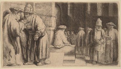 Jews in the Synagogue by Rembrandt van Rijn