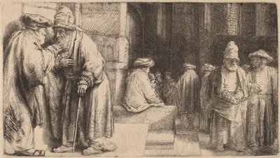 Jews in the Synagogue, 1648 by Rembrandt van Rijn