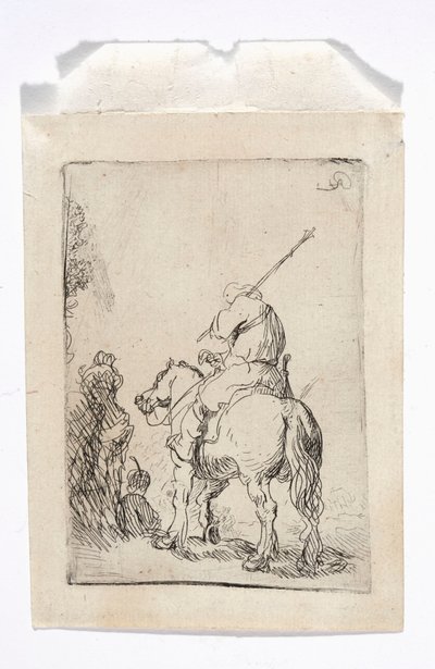 Rider in a Turban on a Horse by Rembrandt van Rijn