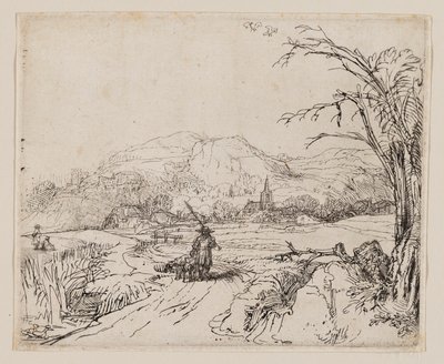 Landscape with Sportsman and Dogs by Rembrandt van Rijn
