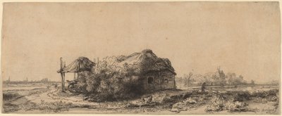 Landscape with a Cottage and Hay Barn: Oblong by Rembrandt van Rijn