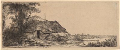 Landscape with a Cottage and a Large Tree by Rembrandt van Rijn