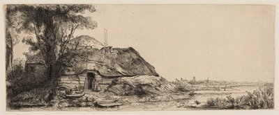 Landscape with a Cottage and a Large Tree by Rembrandt van Rijn