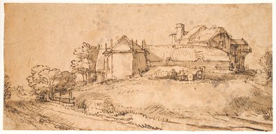 Landscape with a Farmhouse and a Hay Barn by Rembrandt van Rijn