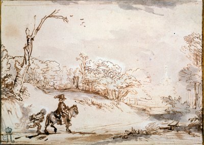 Landscape with a Horseman by Rembrandt van Rijn