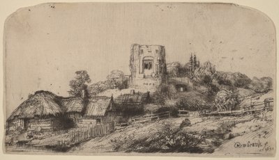 Landscape with a Square Tower by Rembrandt van Rijn