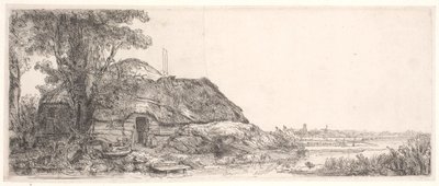 Landscape with a Cottage and a Large Tree by Rembrandt van Rijn
