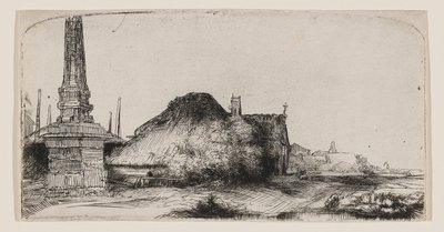 Landscape with an Obelisk by Rembrandt van Rijn