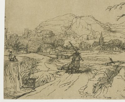 Landscape with Sportsman and Dogs by Rembrandt van Rijn